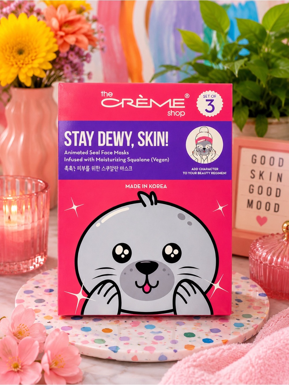 The Crème Shop Stay Dewy Skin Face Masks- box of 3
